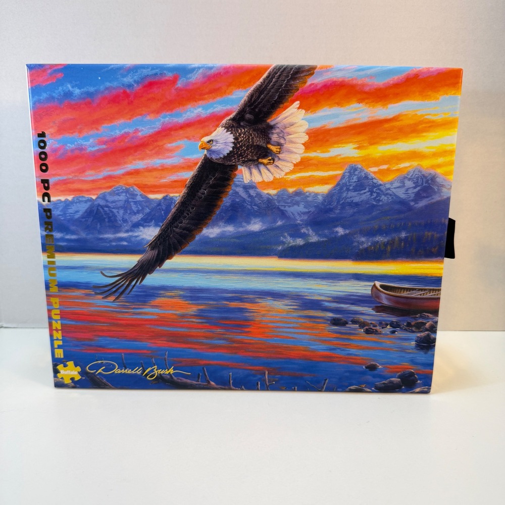 Star Spangled Sunset Eagle Jigsaw Puzzle 1000pc Buffalo Games Multicolor